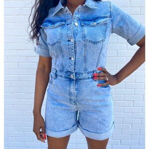Tall Denim Romper